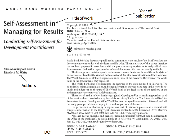 citing book found in database apa