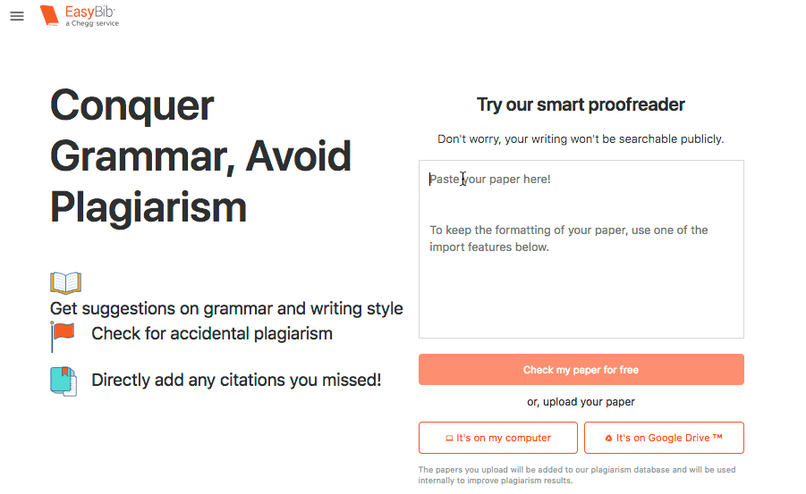 essay checker free grammar and plagiarism checker easybib