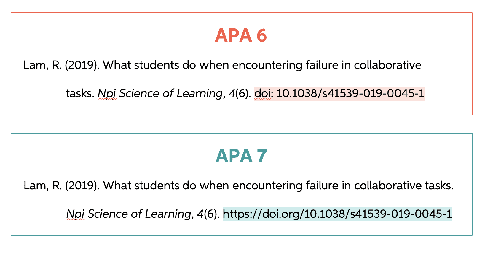 How do you write DOI in APA 7th edition?