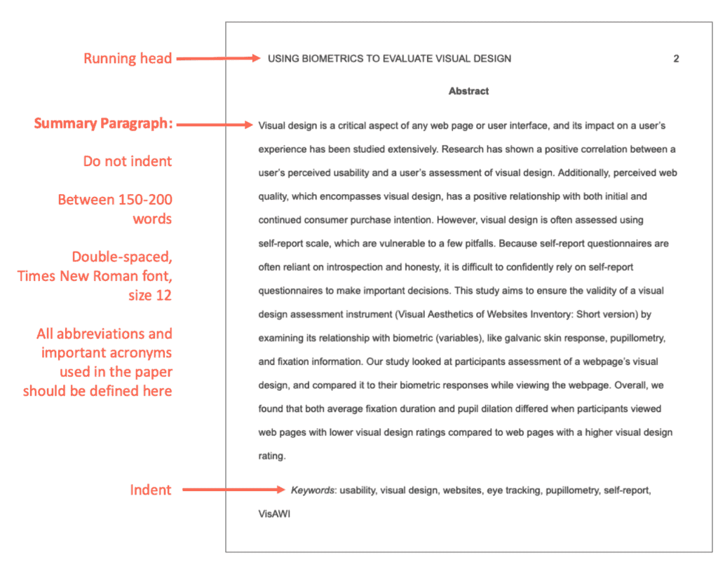 sample of an essay in apa format